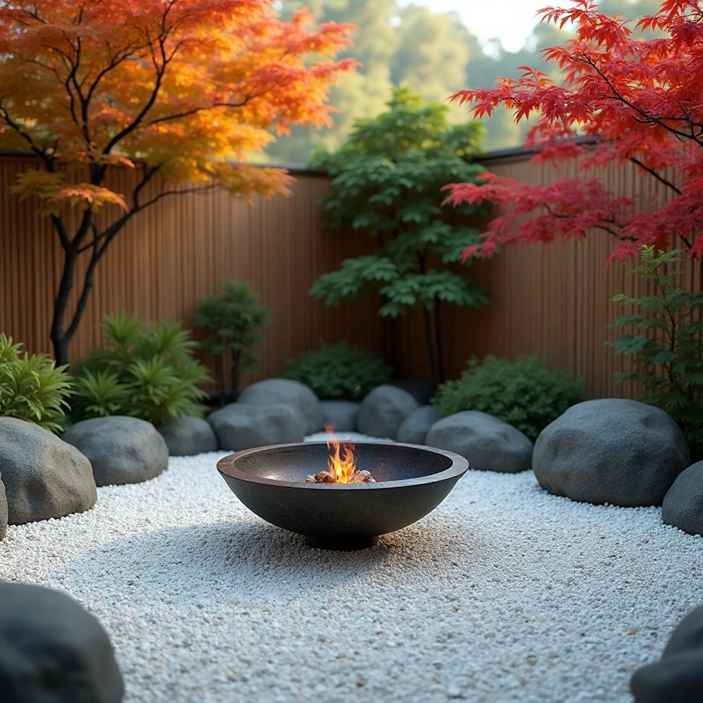 Japanese-Inspired Zen Fire Pit Garden