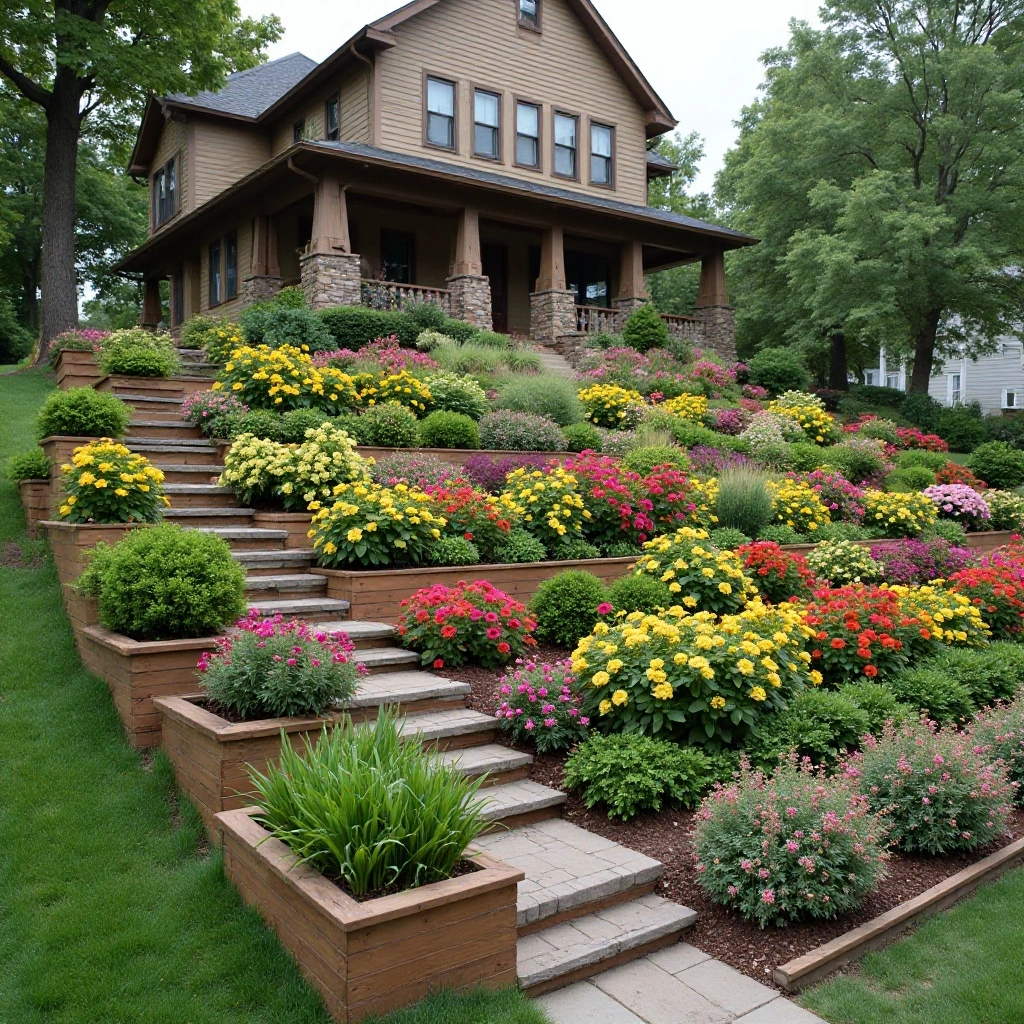 Layered Slope Retaining Bed