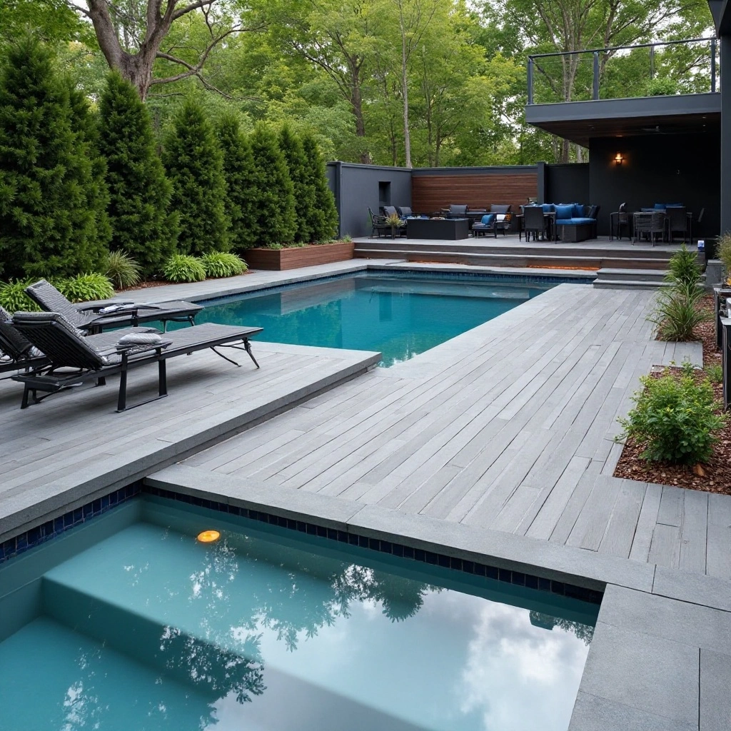 Modern Composite Deck with Sleek Railings
