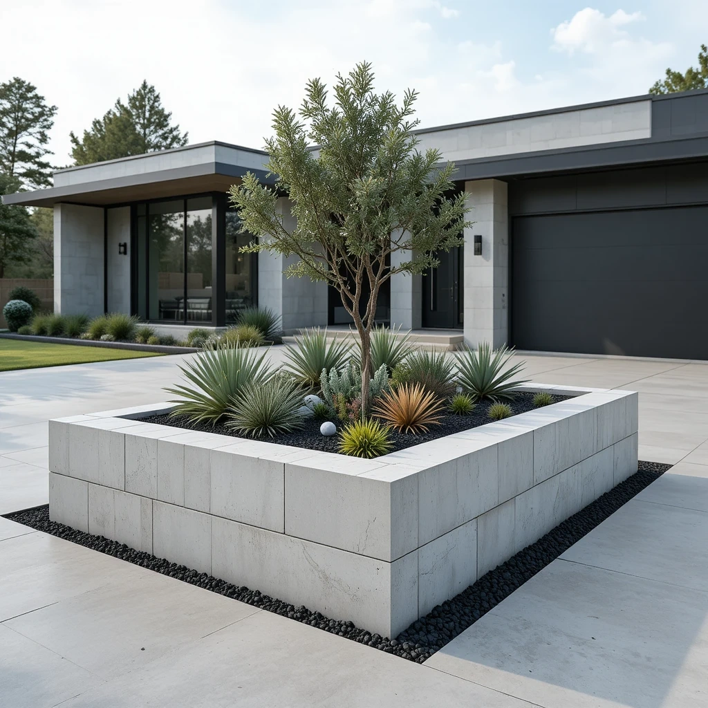 Modern Concrete Block Bed