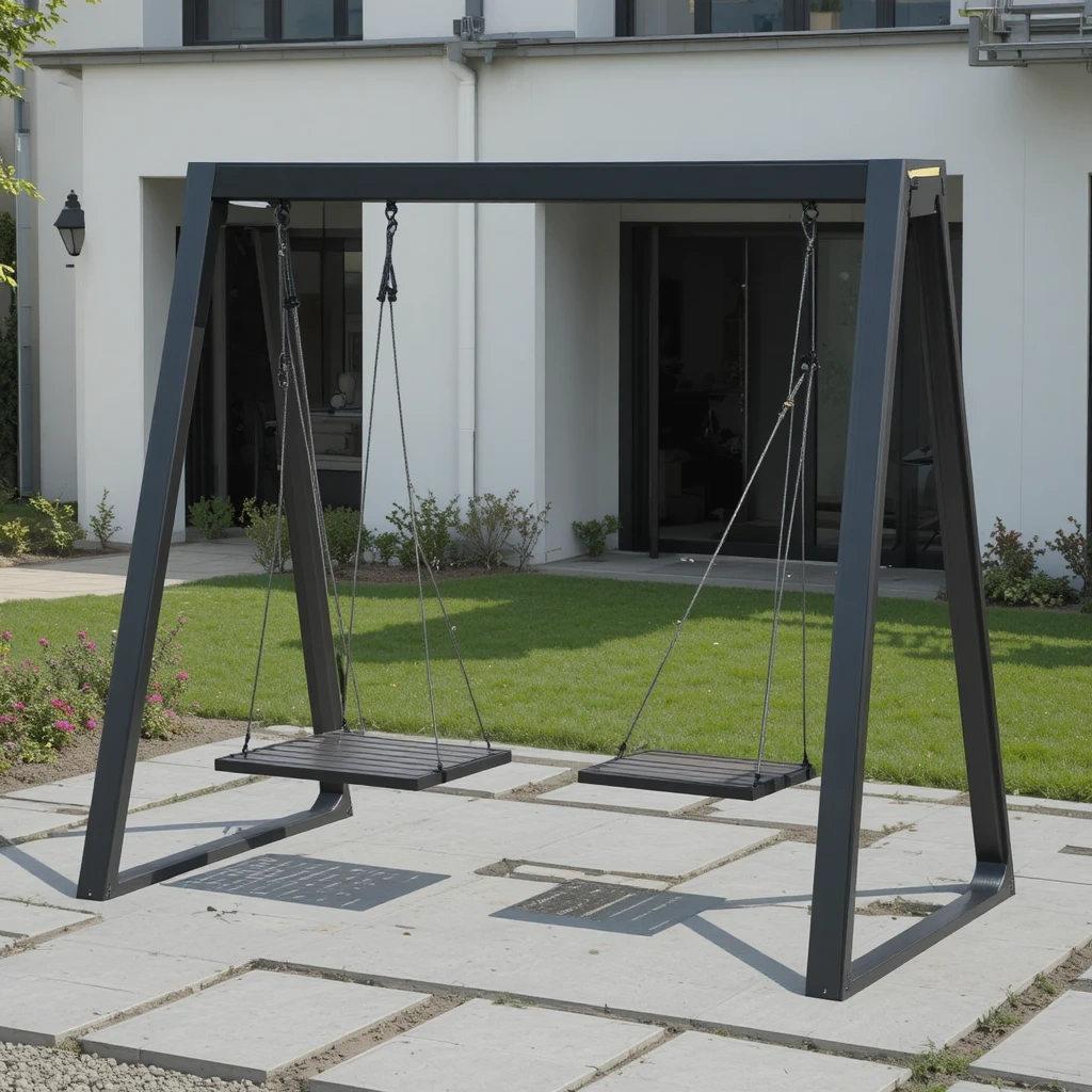 Modern Minimalist Metal Swing Set