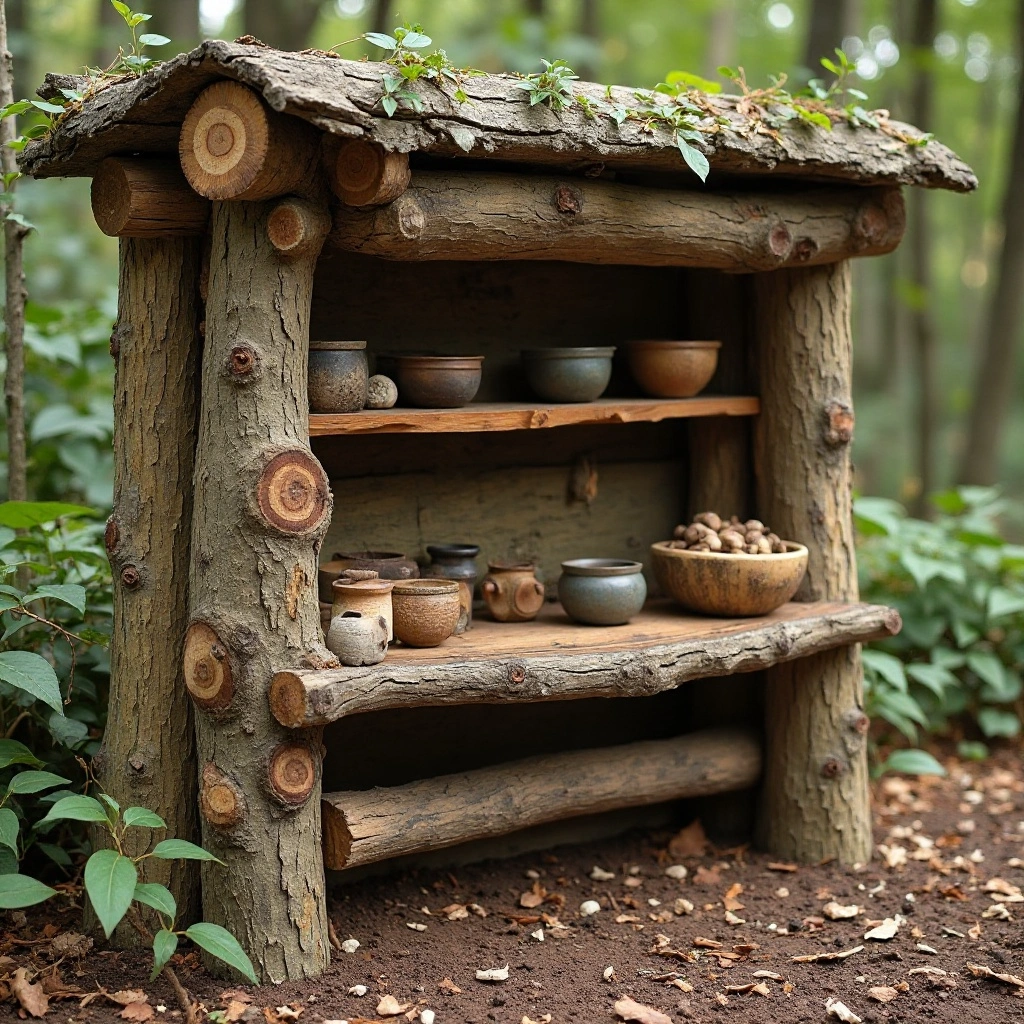 Natural Wood & Log Kitchen