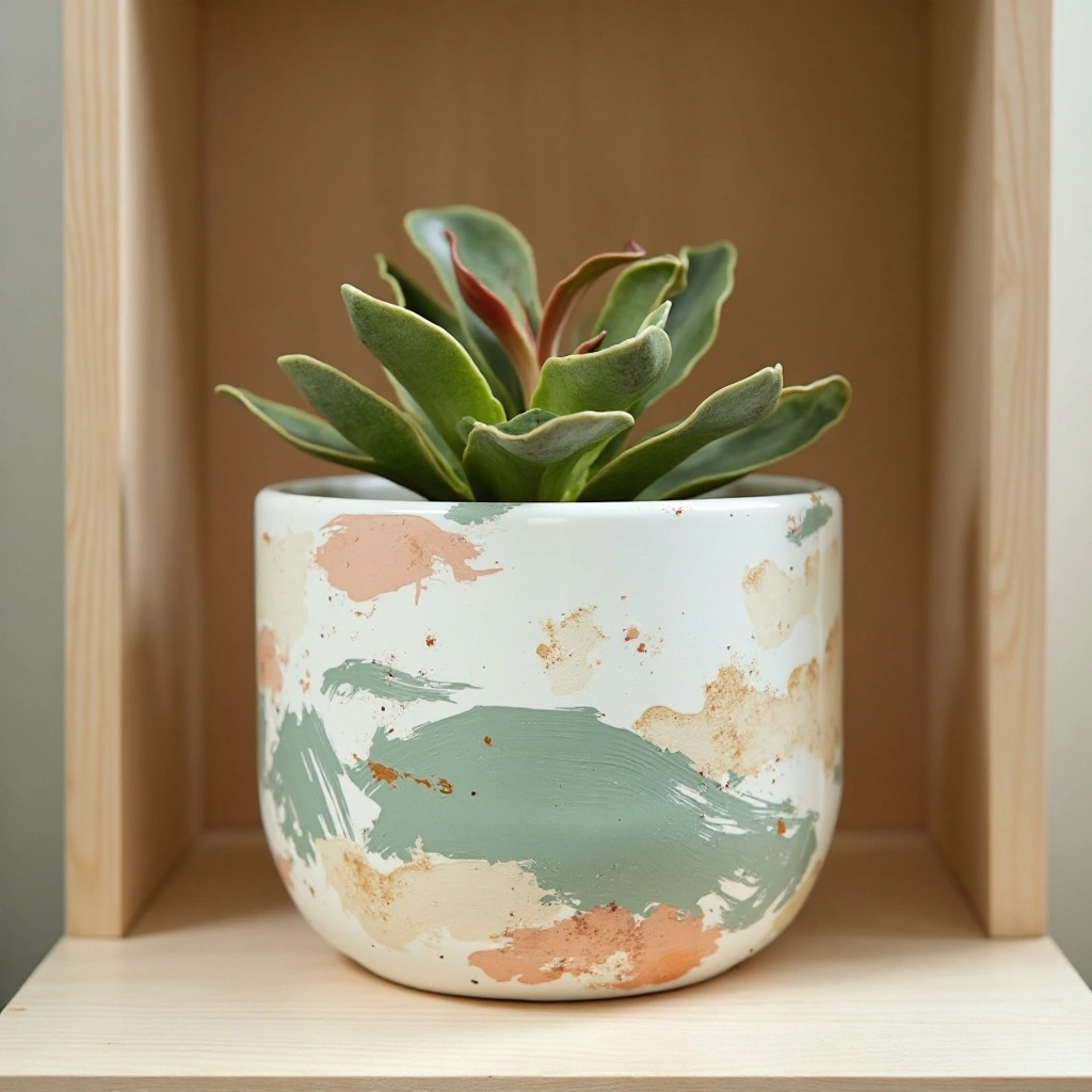 Organic Abstract Brush Stroke Pot