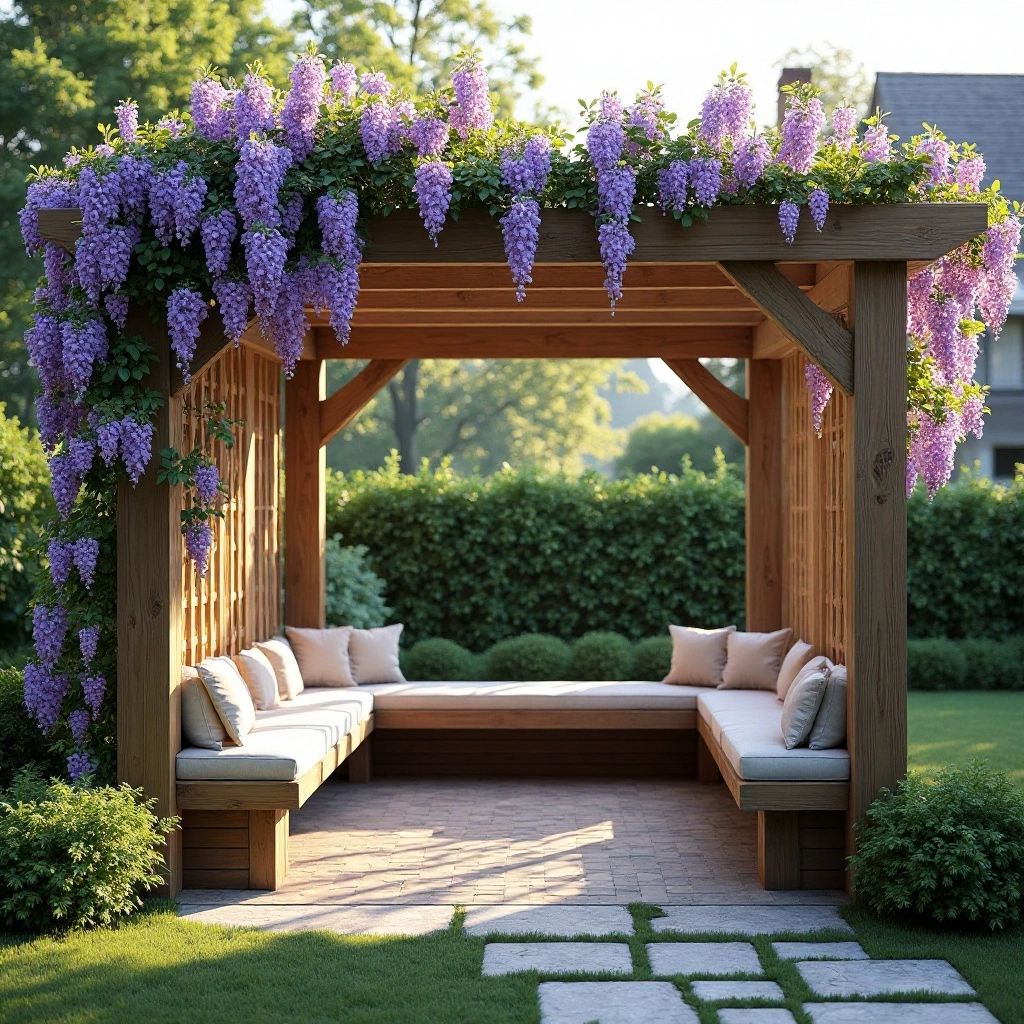 Pergola with Built-In Seating