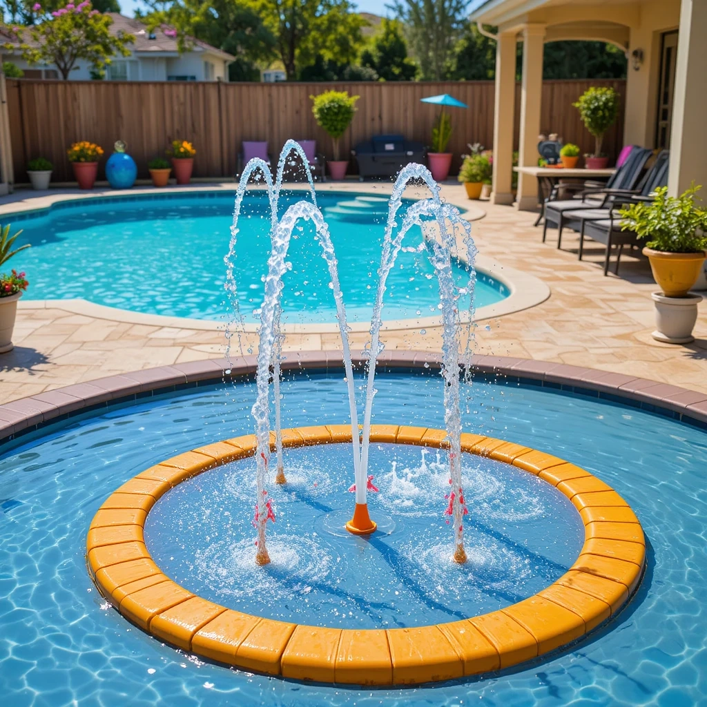 Pool with Attached Splash Pad & Wading Area