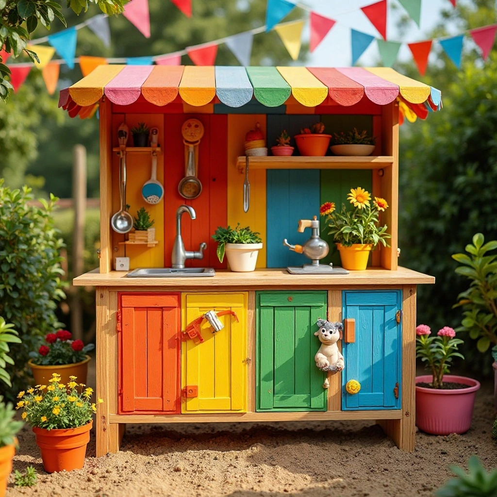 Rainbow Colour-Block Kitchen