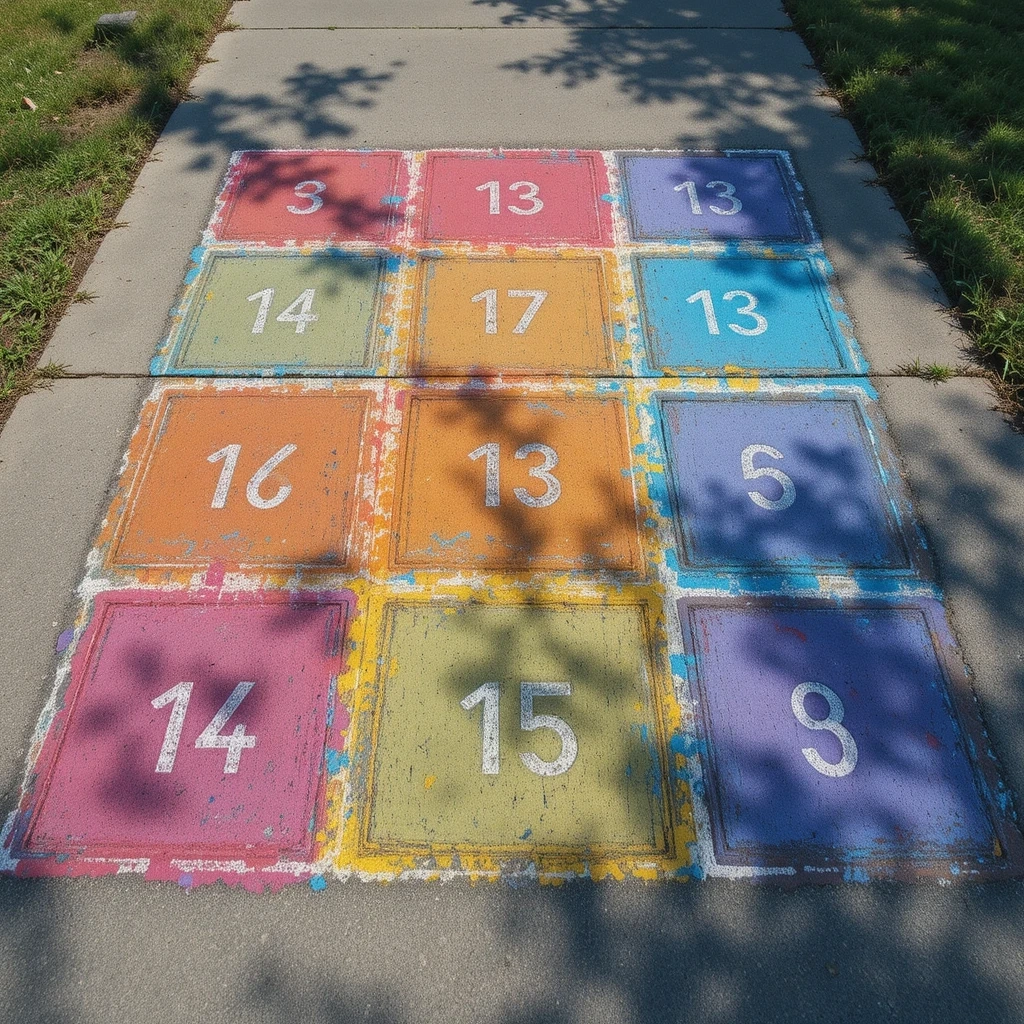 Rainbow Hopscotch Course