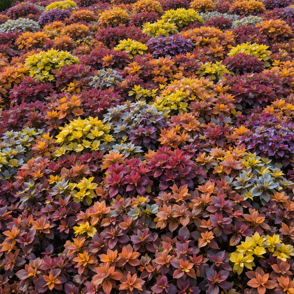 Rainbow Mixed Heuchera Mass Planting