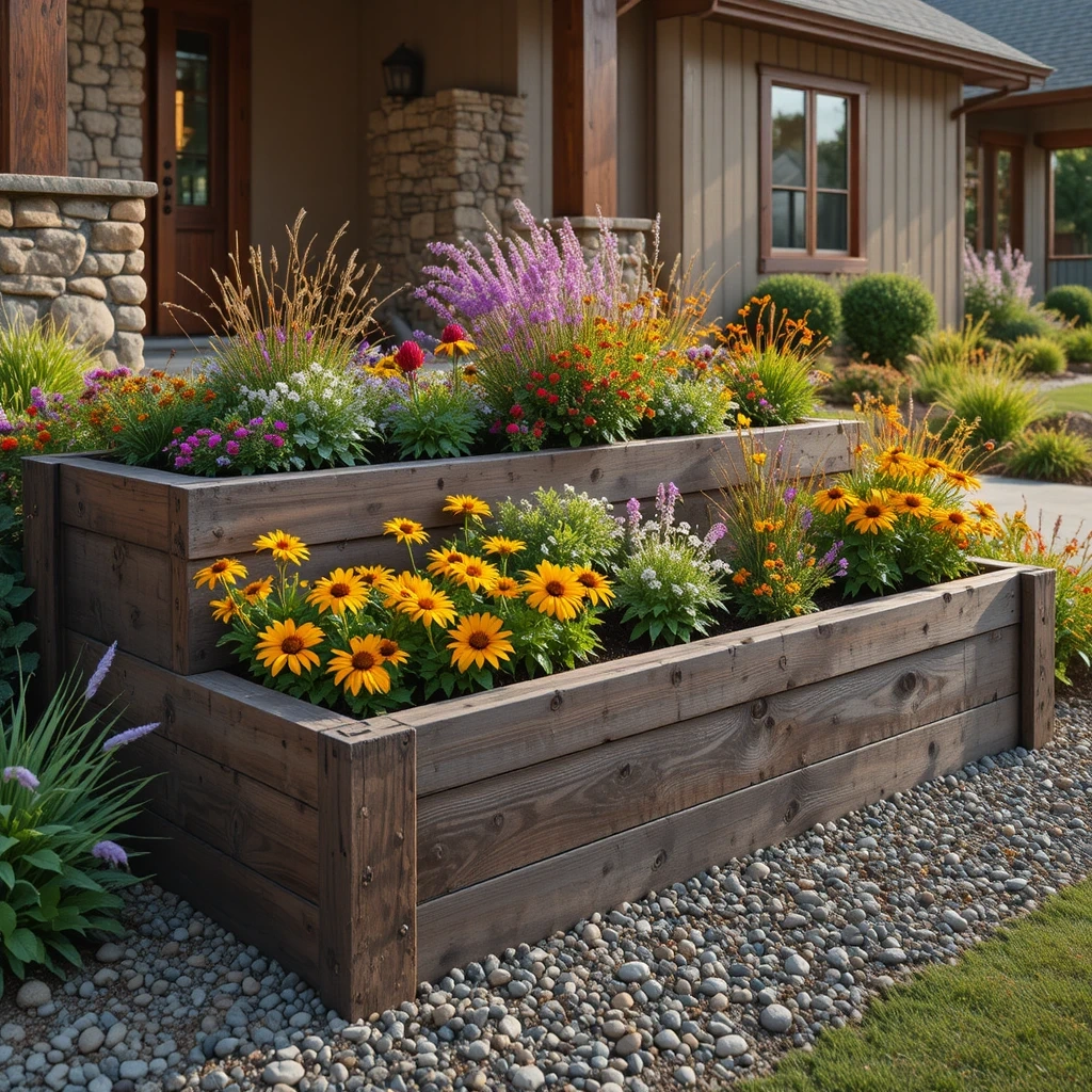 Rustic Railroad Tie Bed