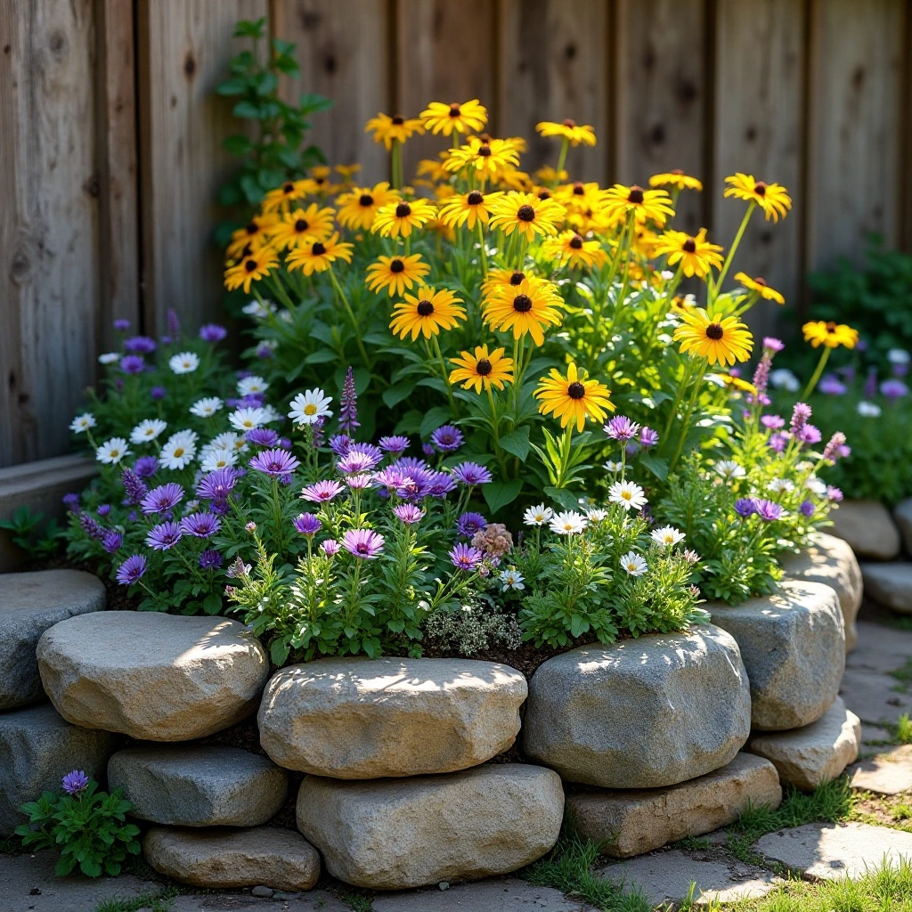 Rustic Raised Stone Bed