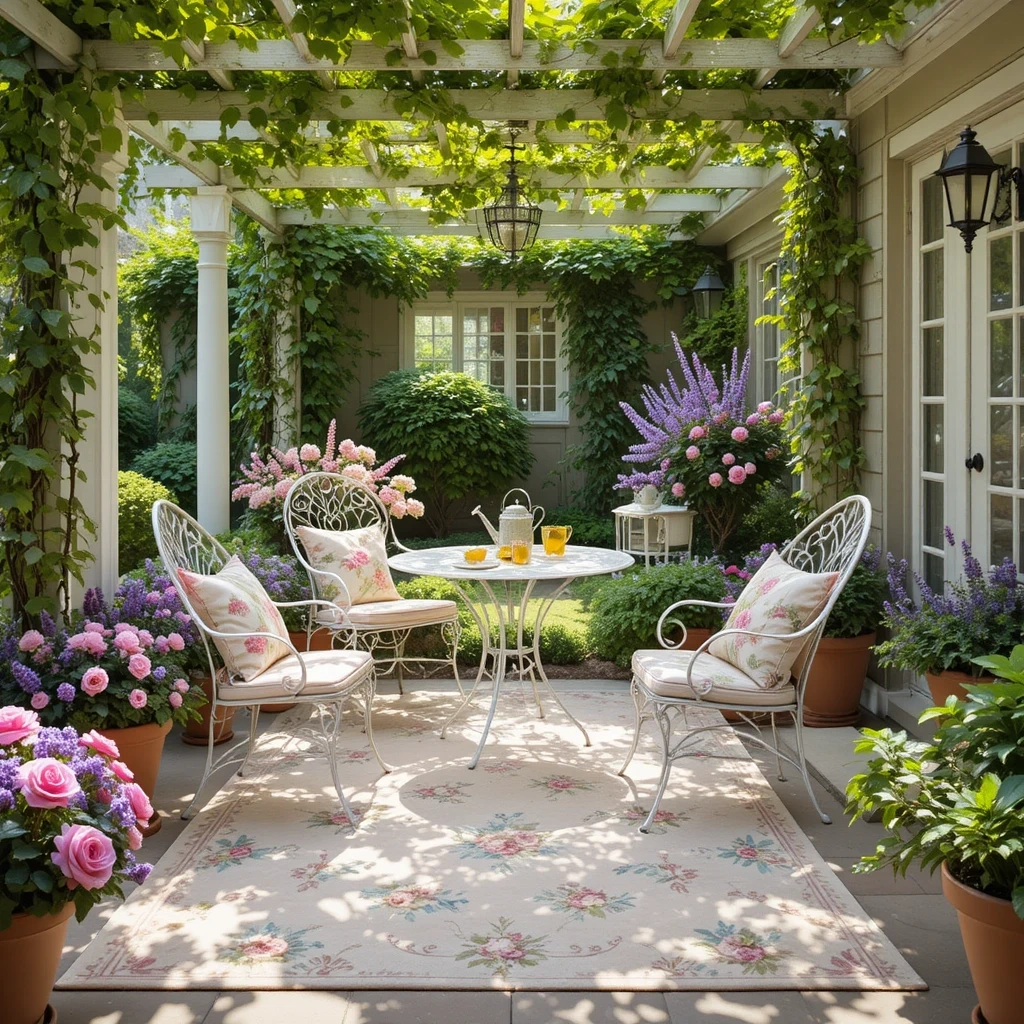 Soft Blush & Sage Floral Garden Patio