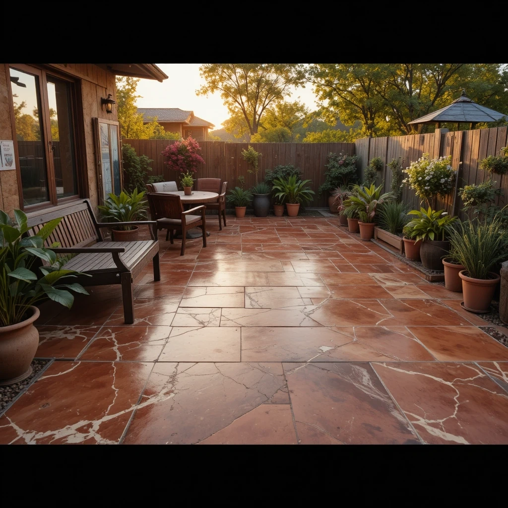 Stained Concrete Patio in Earthy Tones
