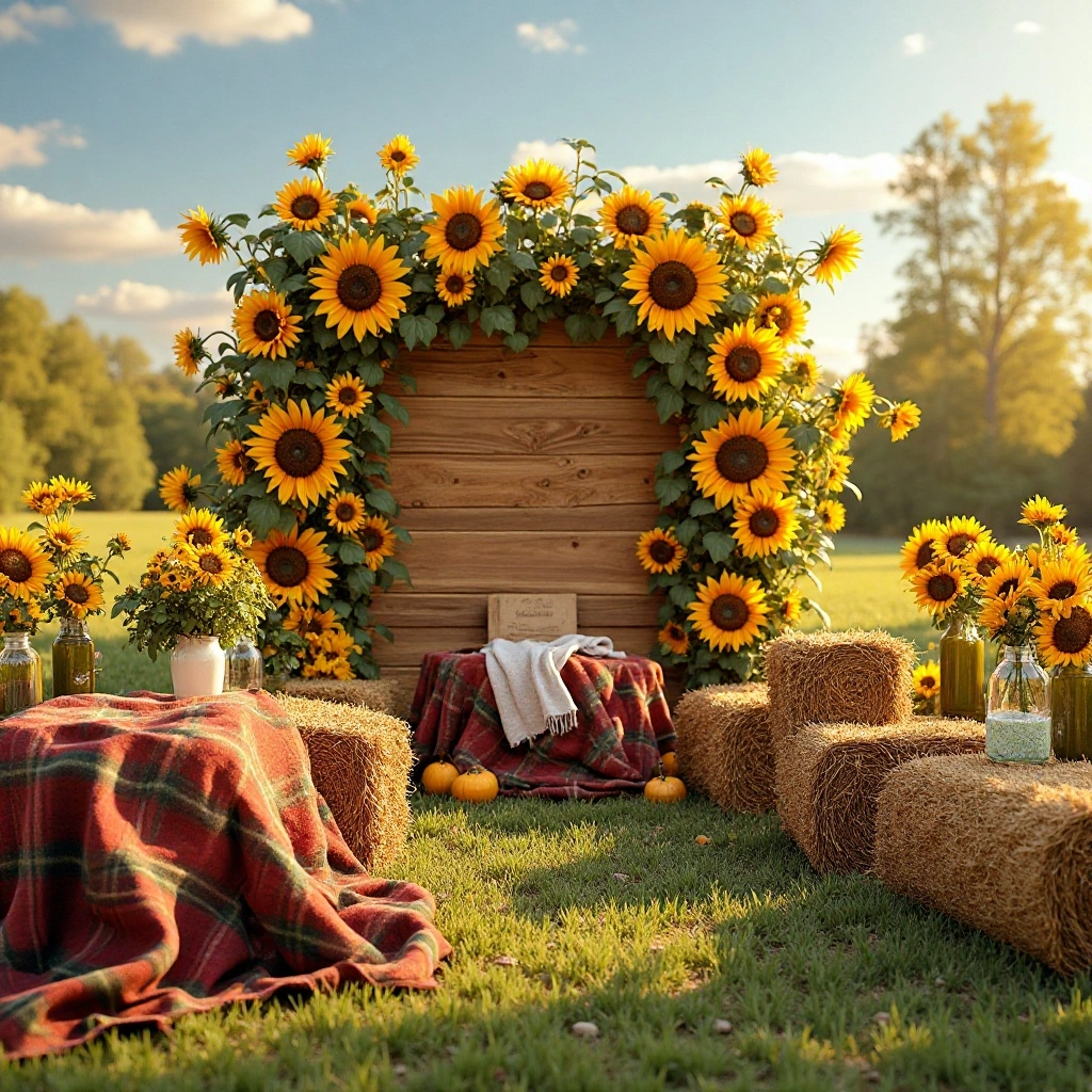 Sunflower & Hay Bale Outdoor Shower
