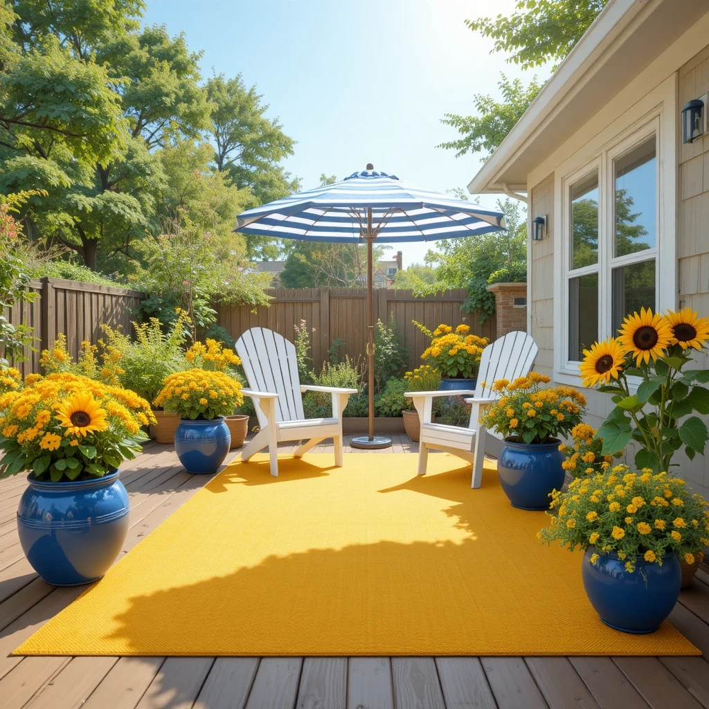 Sunflower Yellow Statement Rug