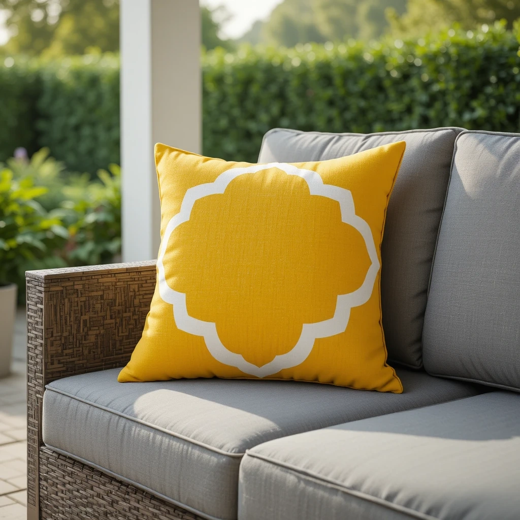 Sunny Yellow Geometric Pillow