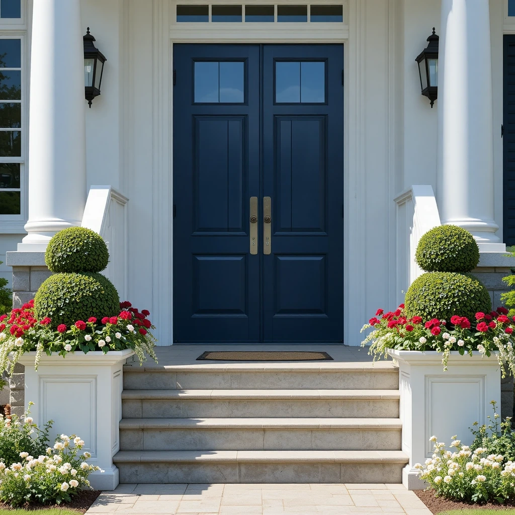 Symmetrical Twin Beds Flanking Entry