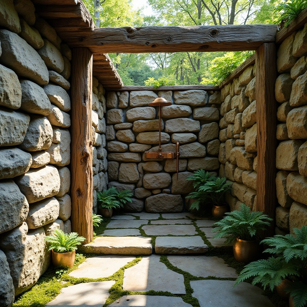 The Rustic Stone & Timber Shower