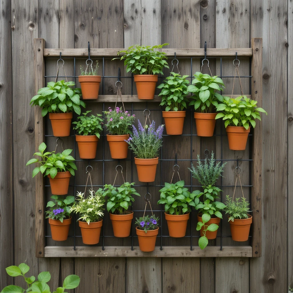 The Wall-Mounted Herb and Planter Grid