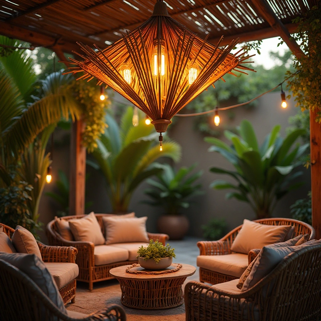 Tropical Bamboo Chandelier