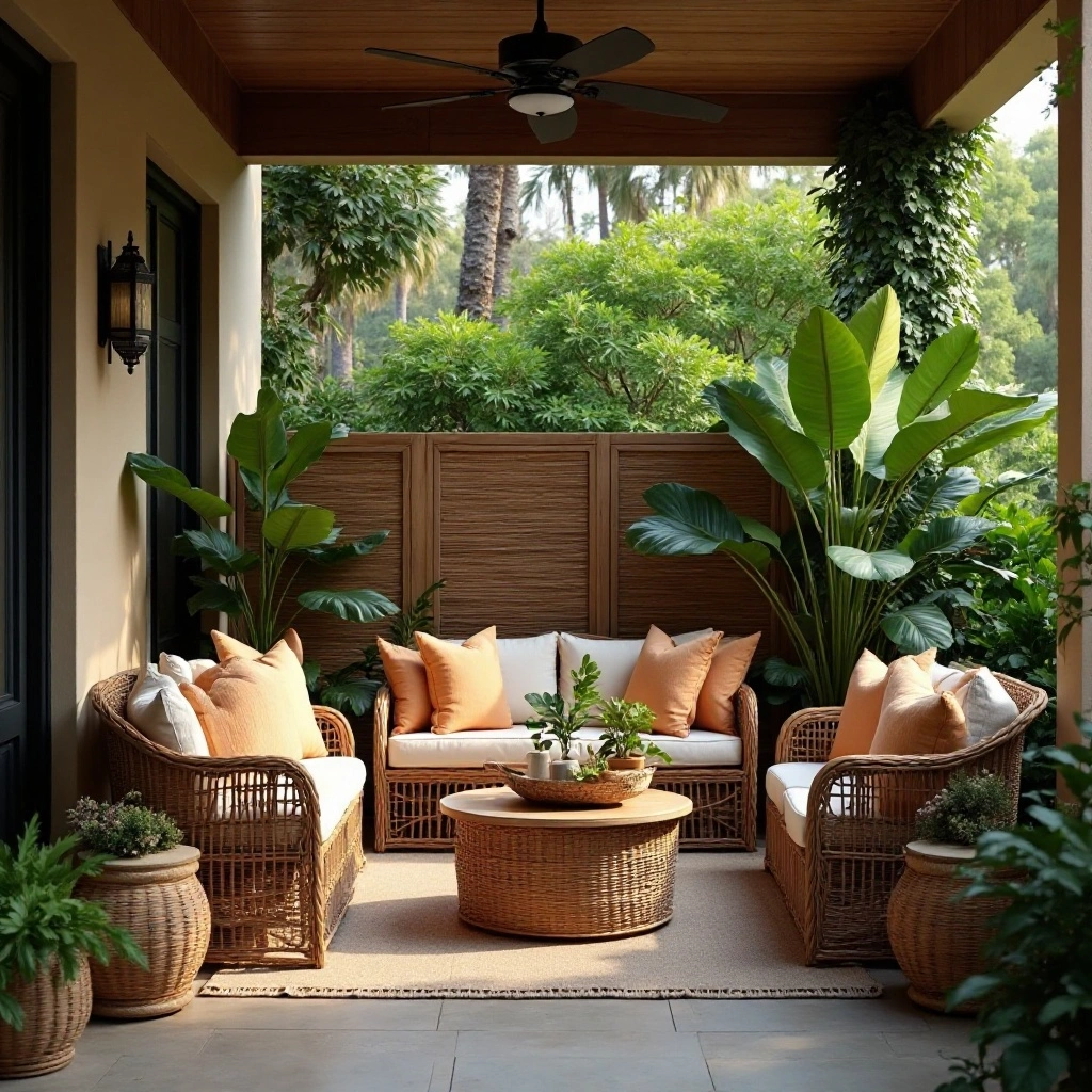 Tropical Lanai-Inspired Sitting Area