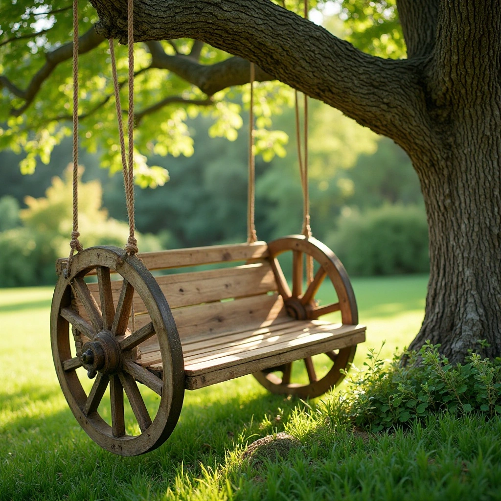 Wagon Wheel Swing for Kids