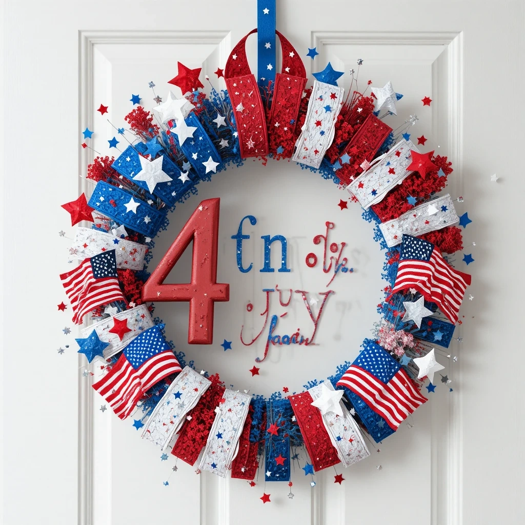 4th of July Patriotic Door Hanger
