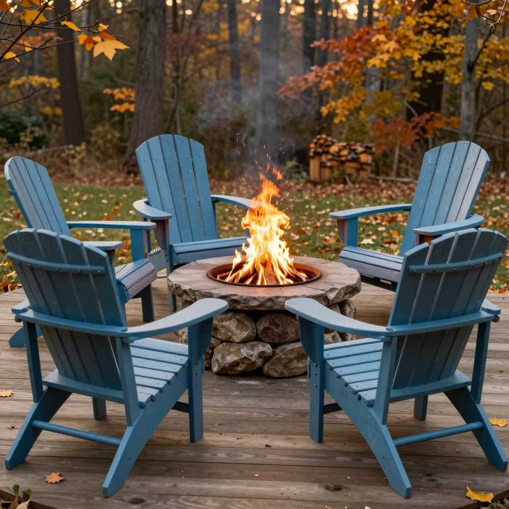 Adirondack Chairs with Firepit