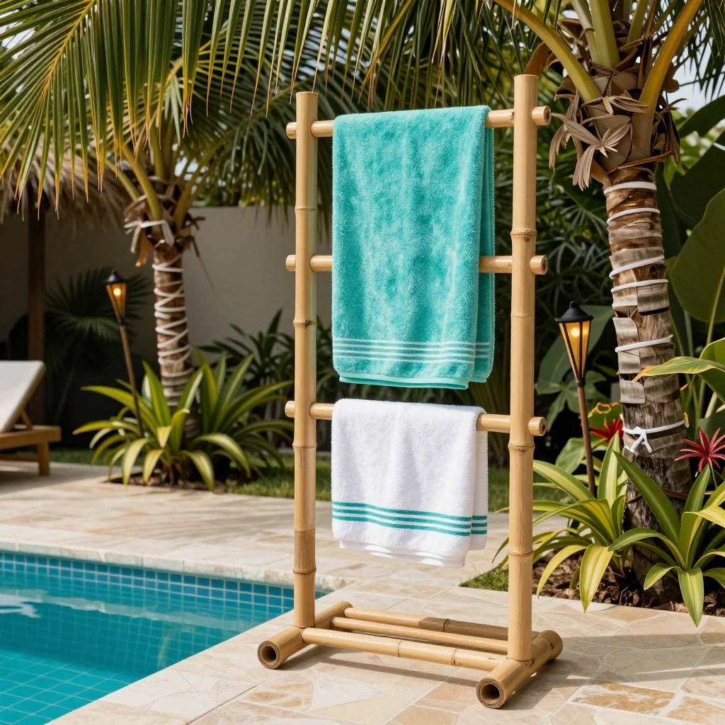 Bamboo Towel Stand