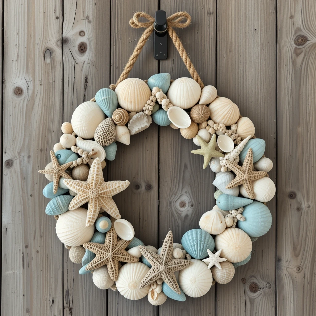 Beach & Seashell Coastal Door Hanger