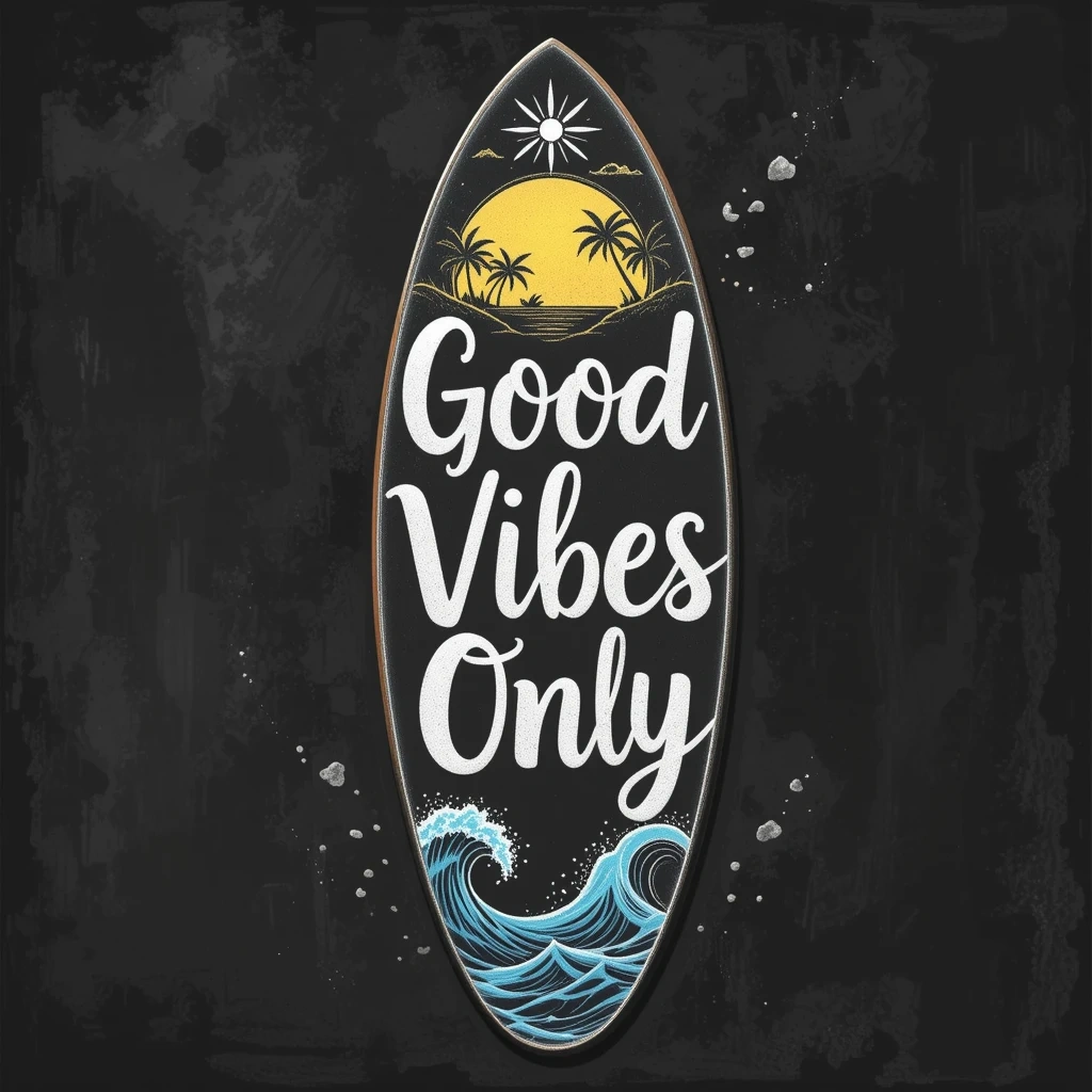 Beach Vibes Surf Board Sign