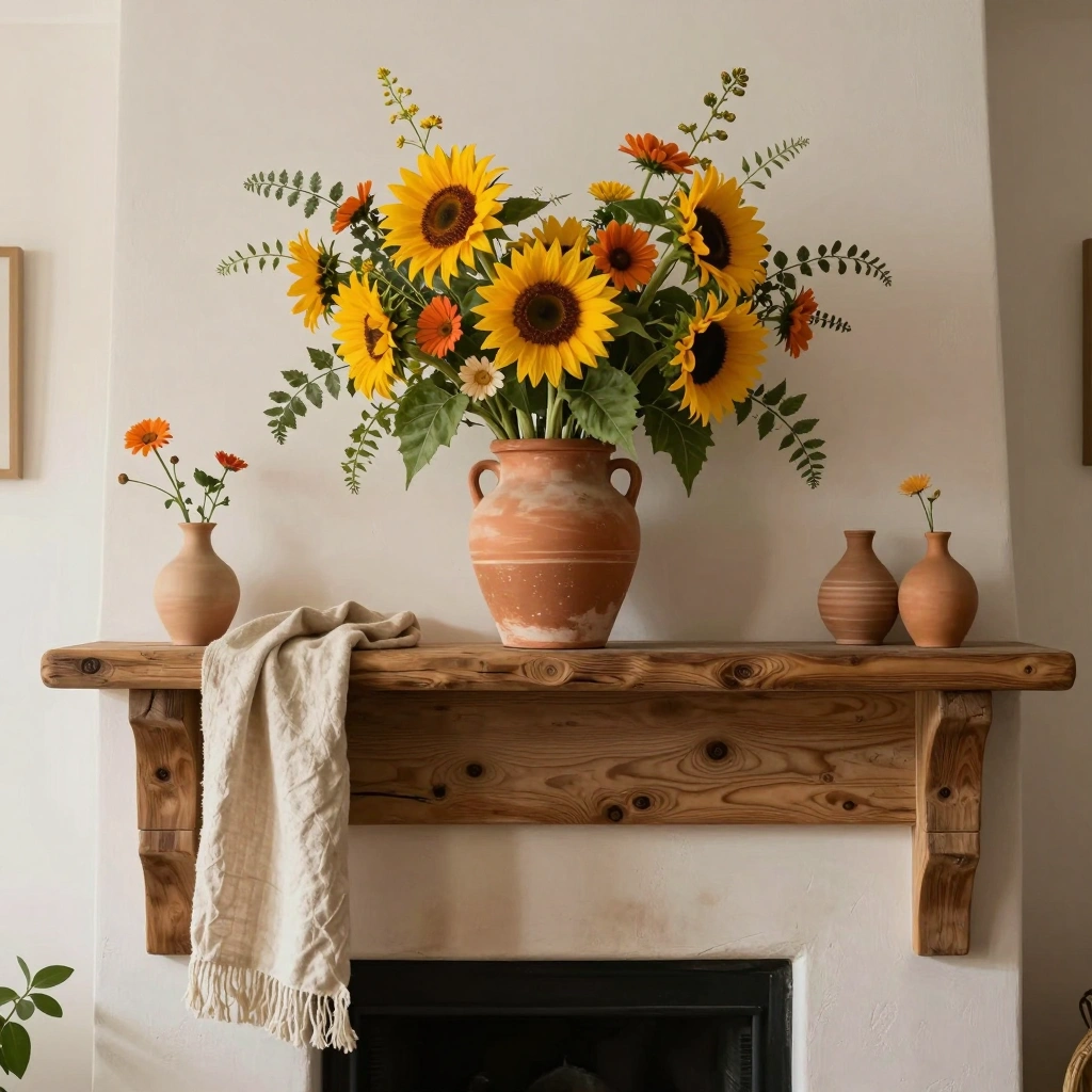 Bold Sunflower & Wildflower Display