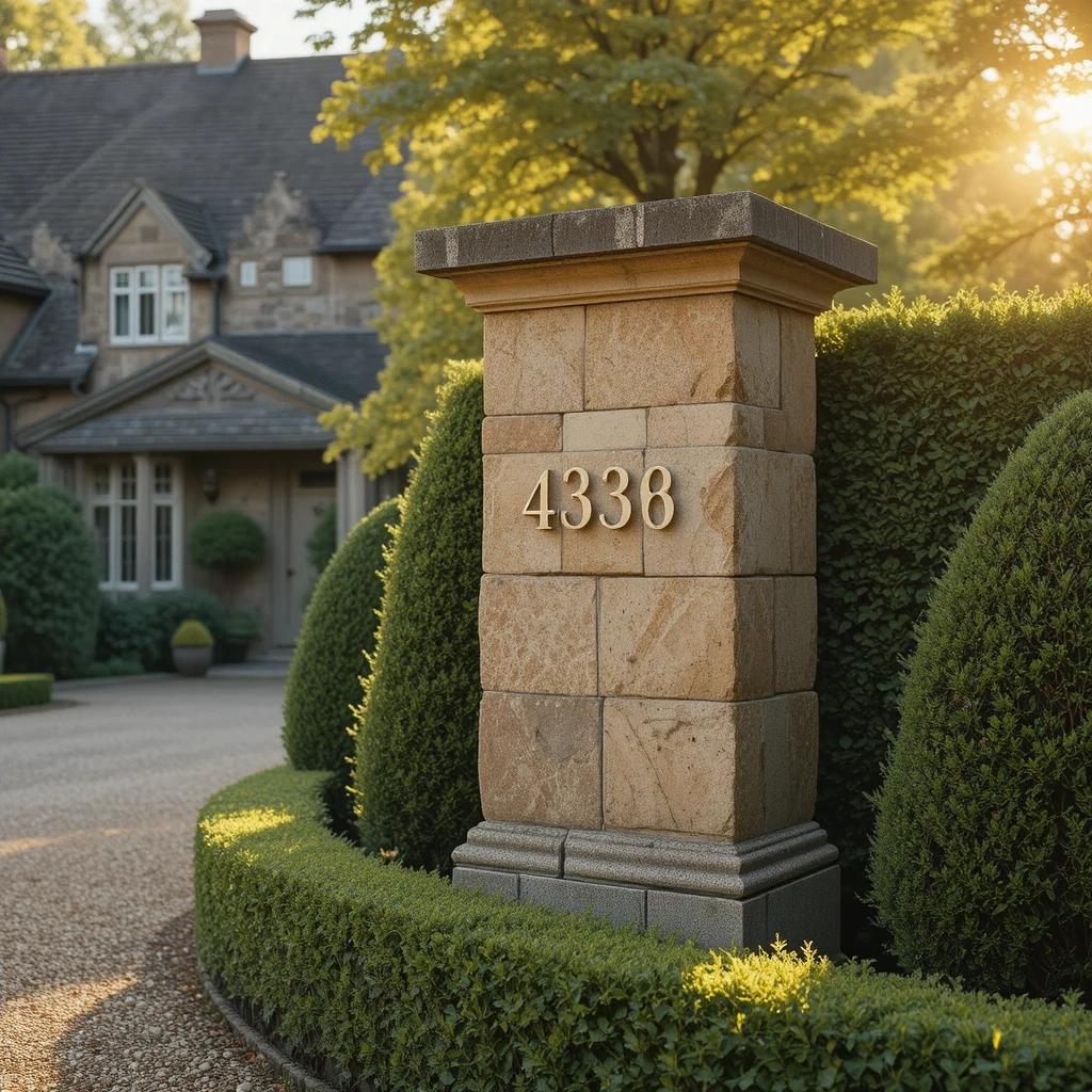 Brick or Stone Engraved Number
