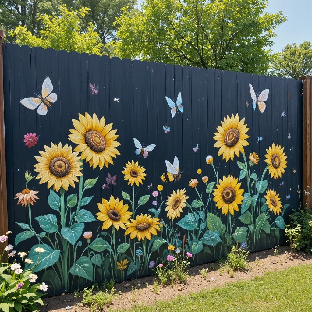 Chalk Mural on a Fence or Wall
