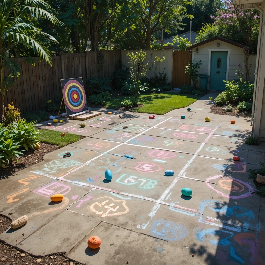 DIY Backyard Chalk Games