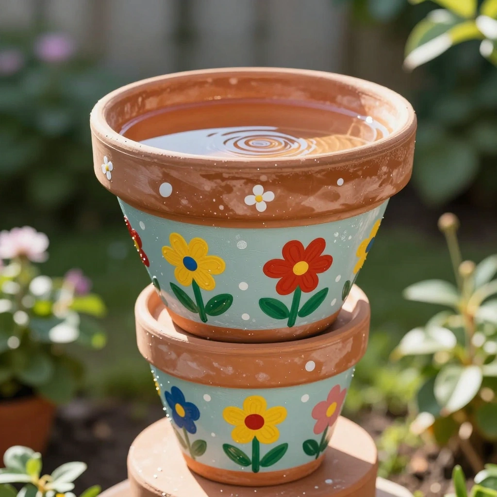 DIY Flower Pot Bird Bath