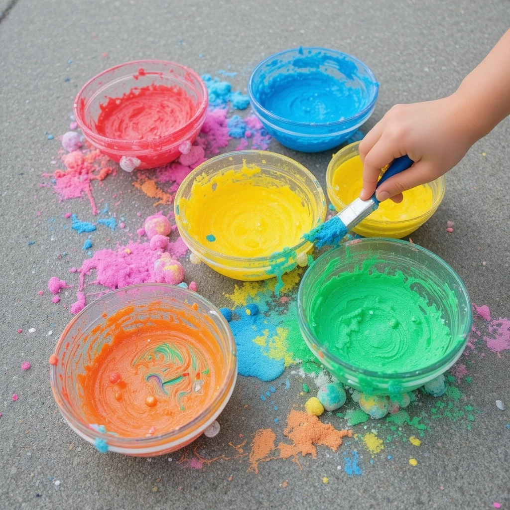 Fizzing Chalk Paint for Sensory Play