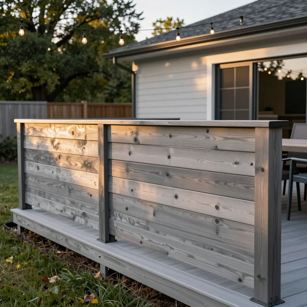 Horizontal Wood or Composite Board Railing