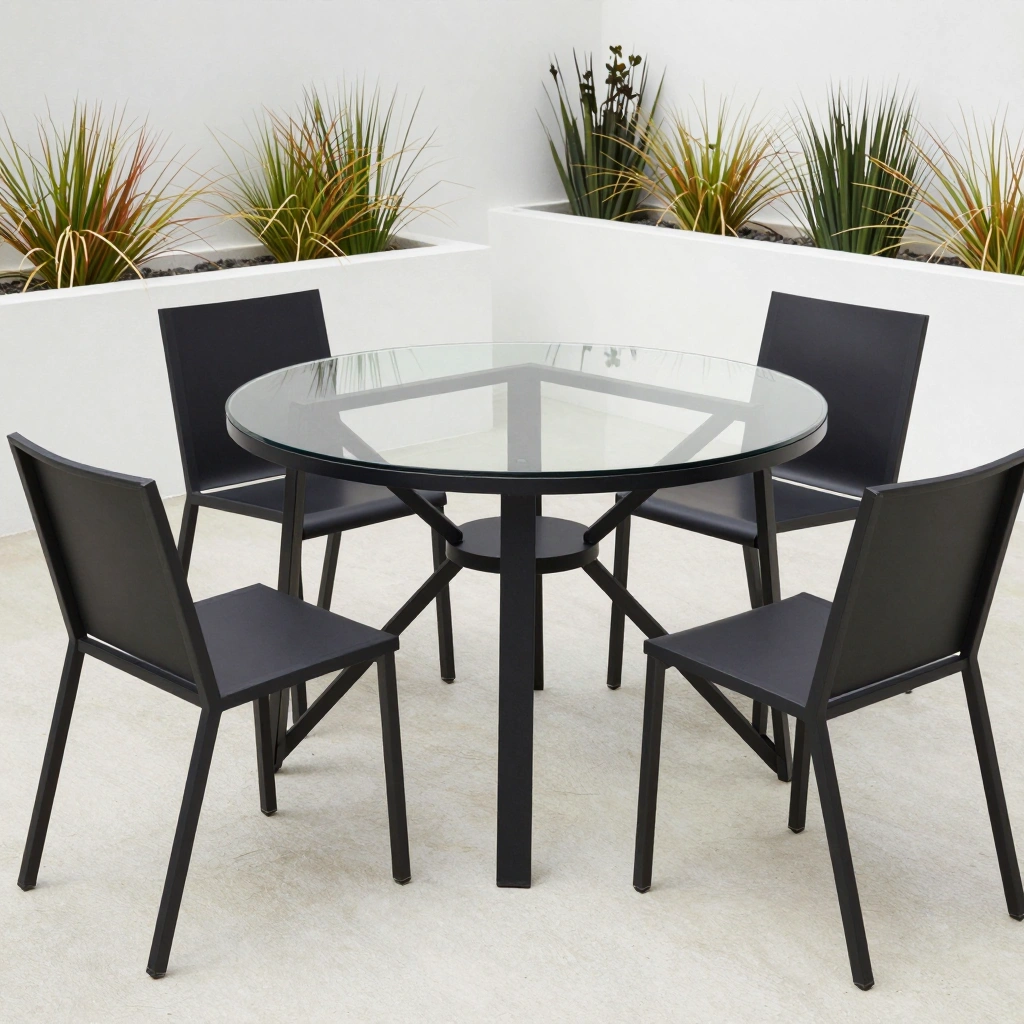 Minimalist Metal and Glass Set