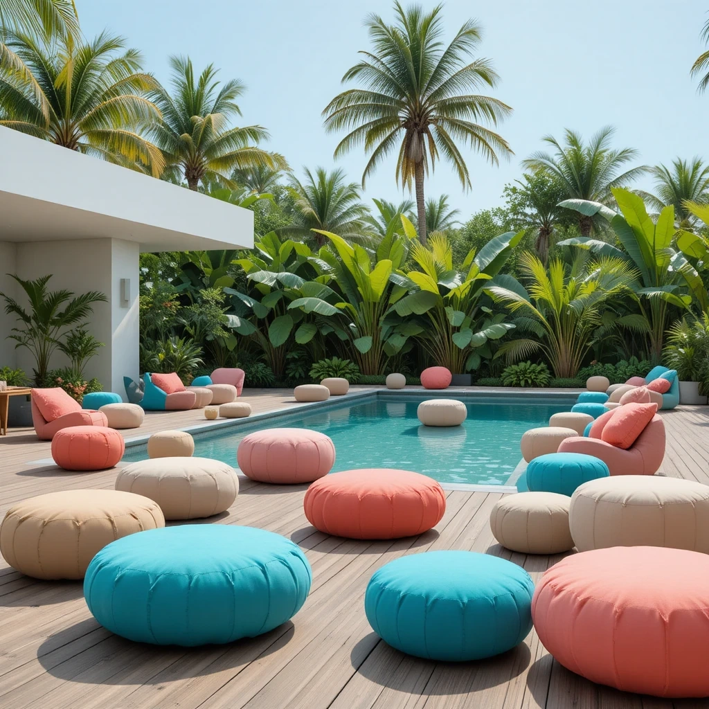 Outdoor Ottoman or Pouf