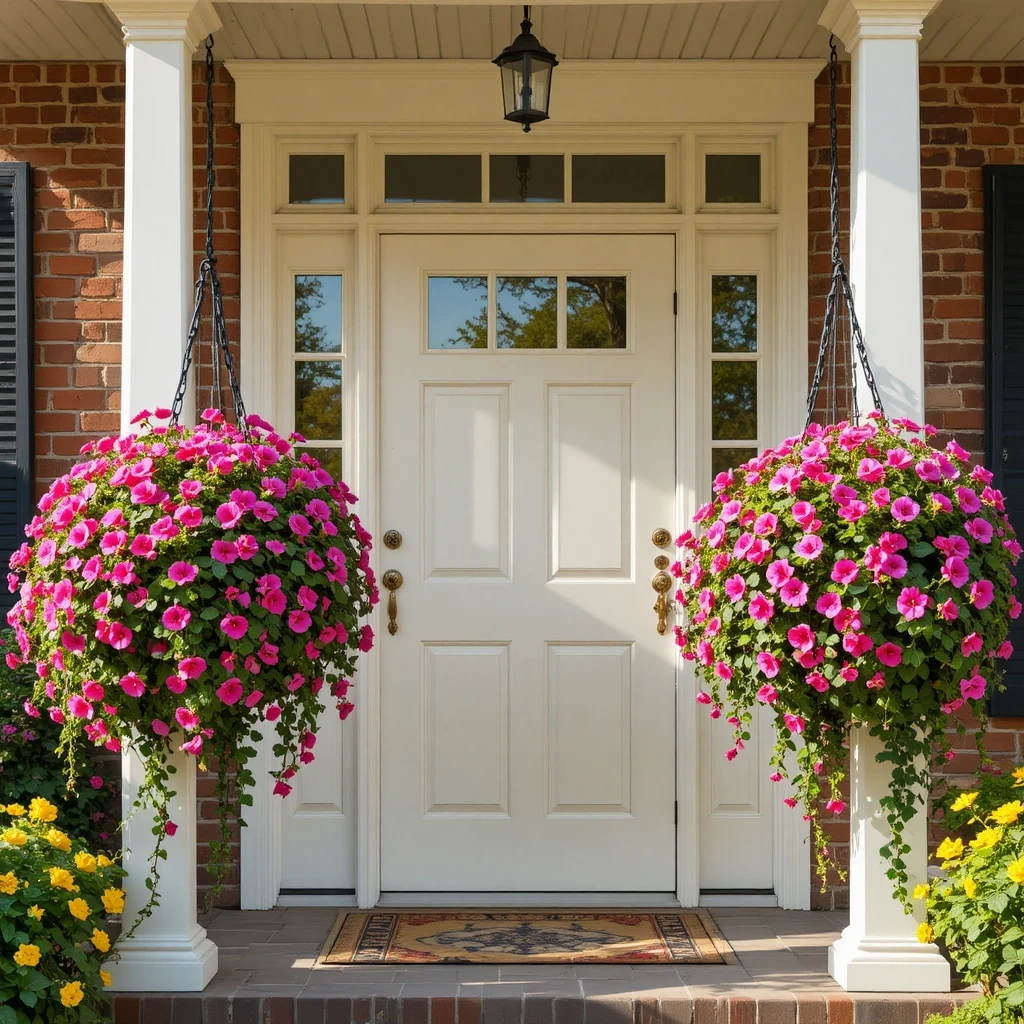 Overflowing Flower Basket Entrance