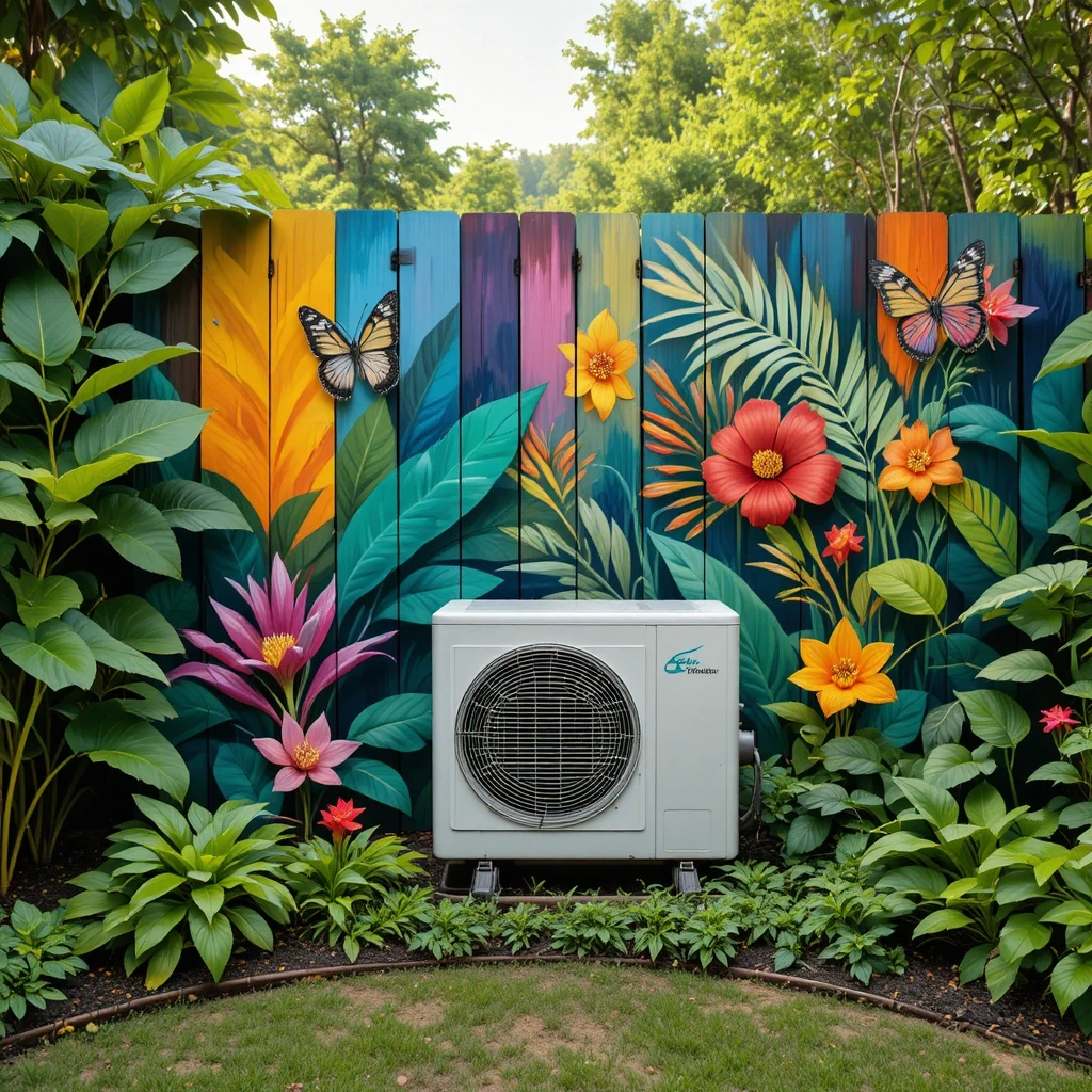 Painted Mural Fence Panel