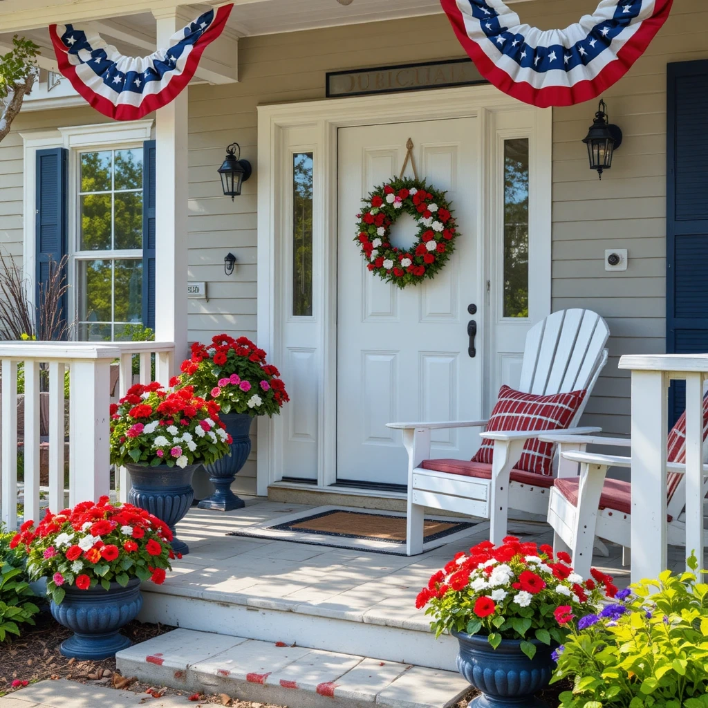 Patriotic Red, White & Blue Porch