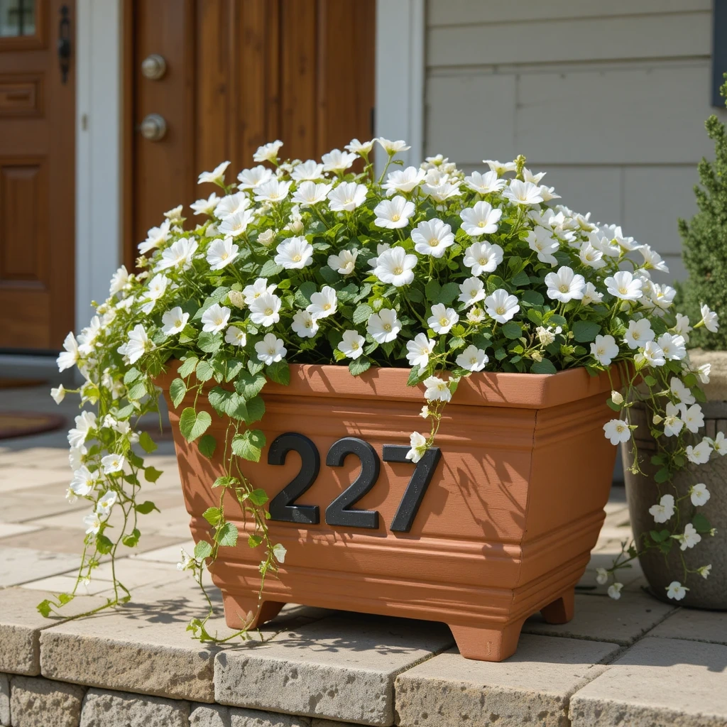 Planters with Built-In House Numbers