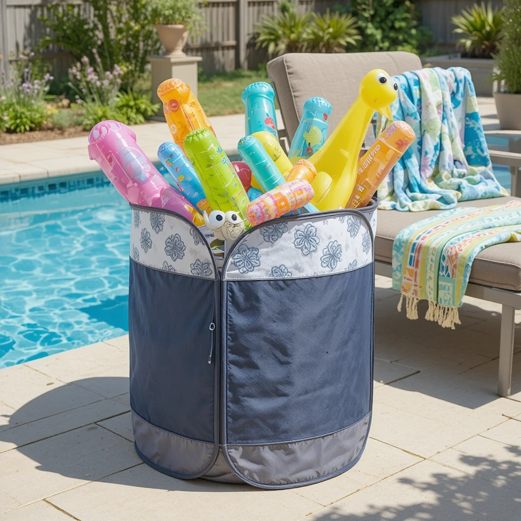 Repurposed Laundry Hamper or Pop-Up Storage Bin