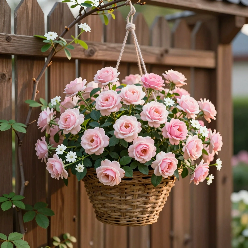 Romantic Rose Miniature Basket