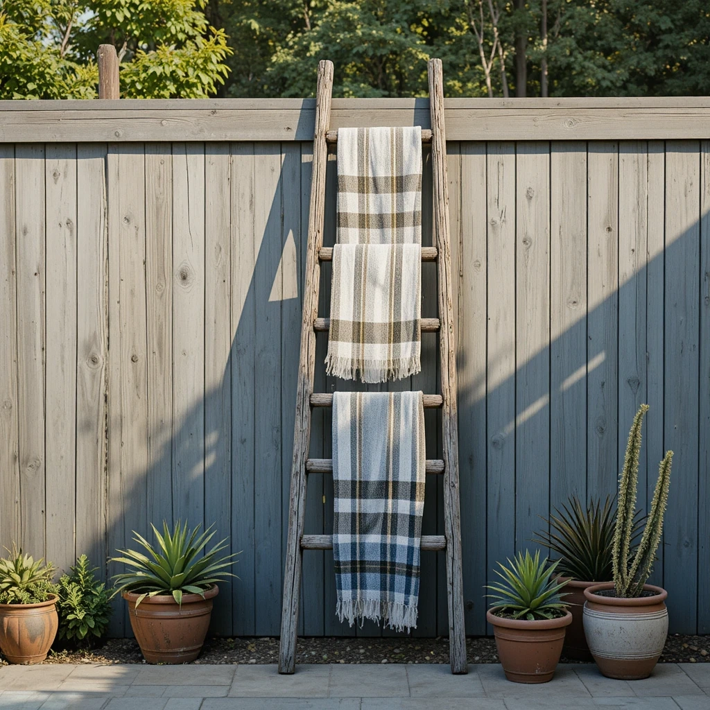 Rustic Wooden Ladder Rack