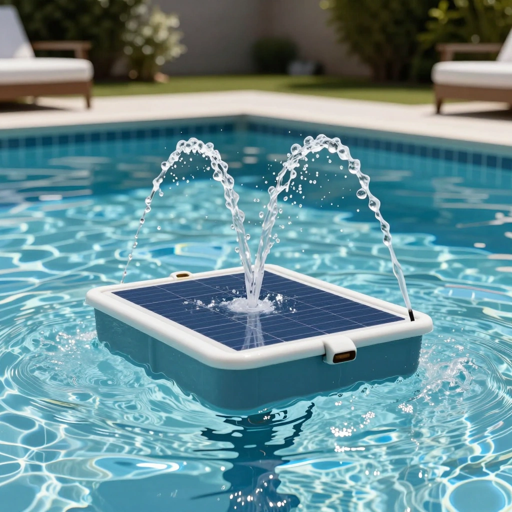 Solar-Powered Pool Water Fountain
