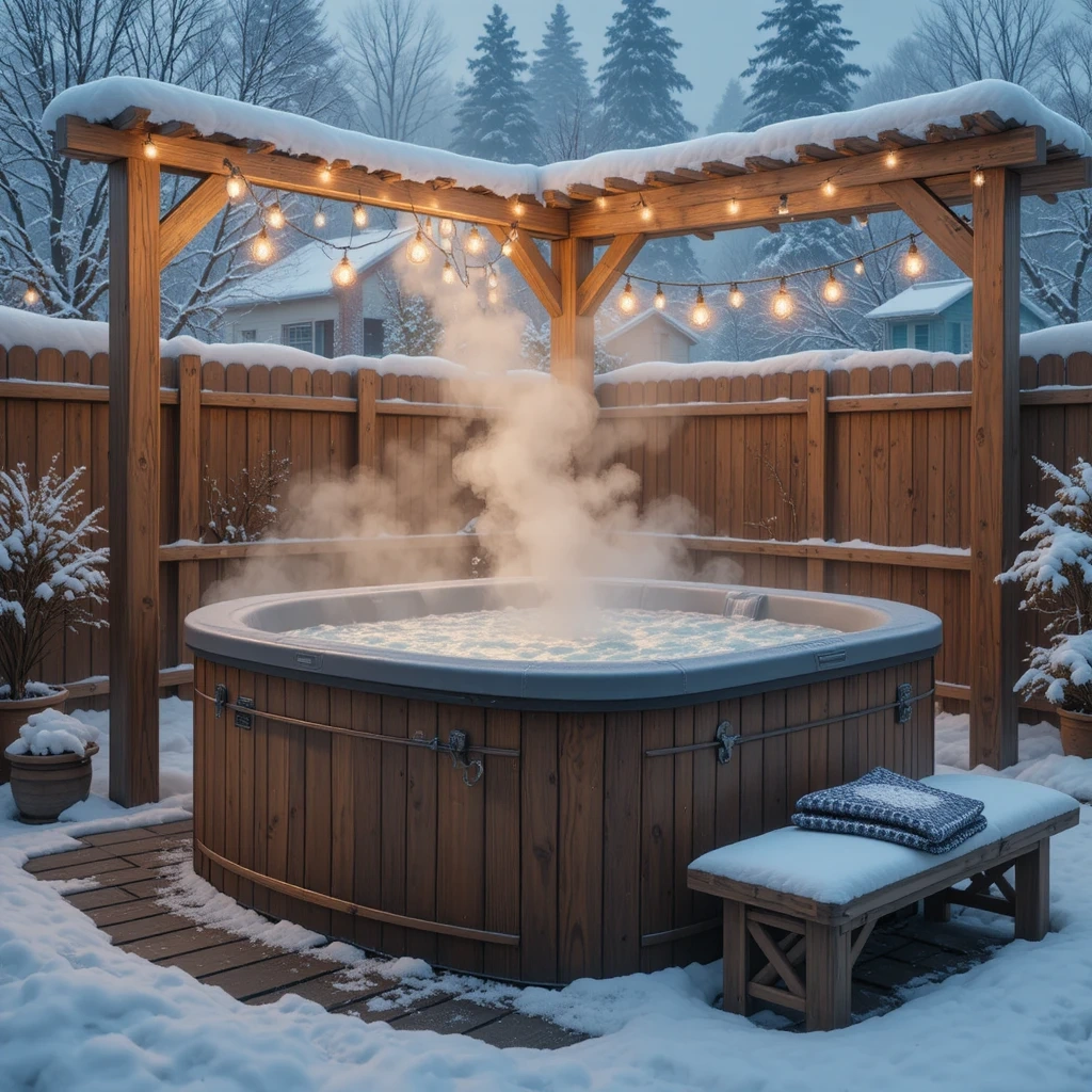 The Four-Season Winter Hot Tub Setup