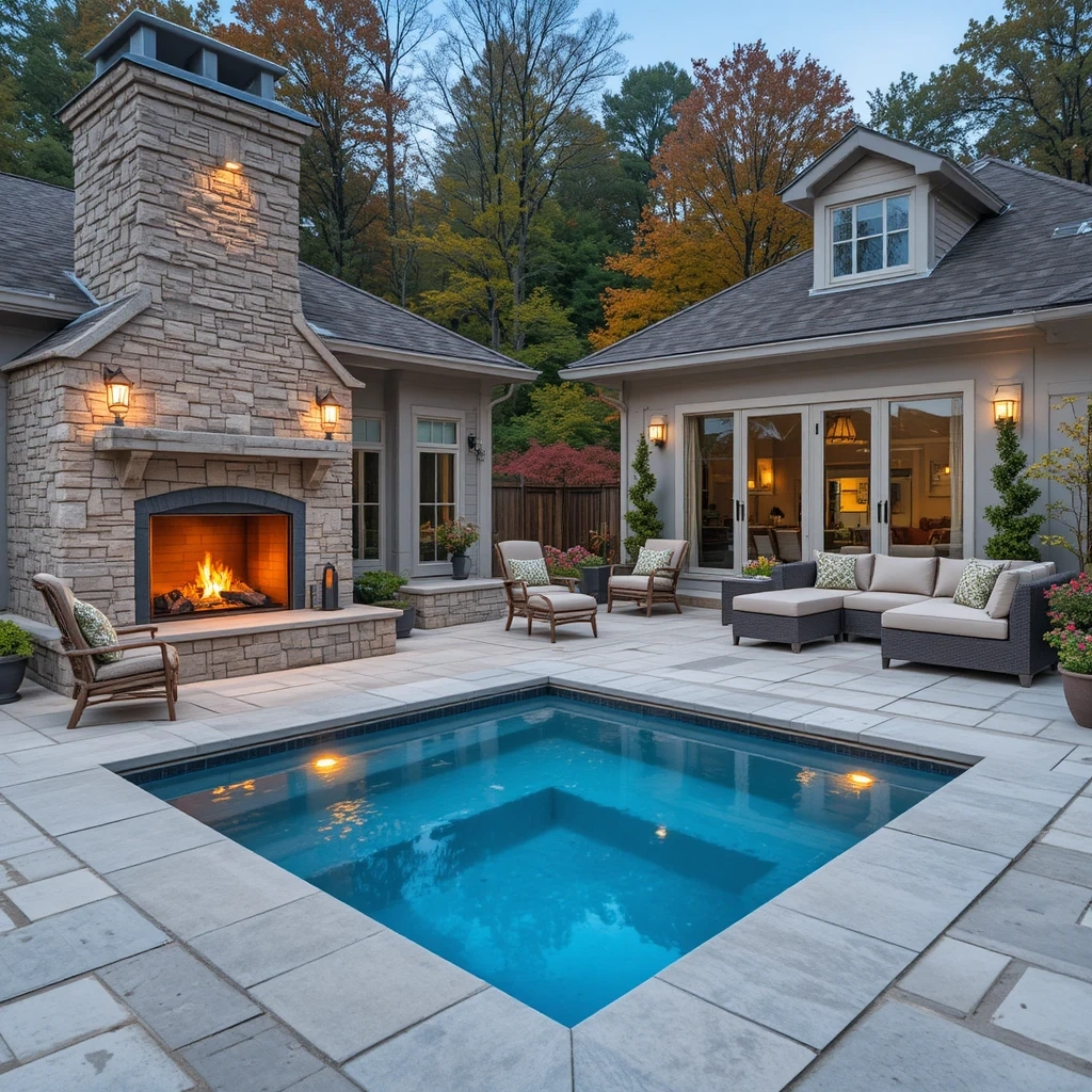 The Hot Tub + Outdoor Fireplace Pairing