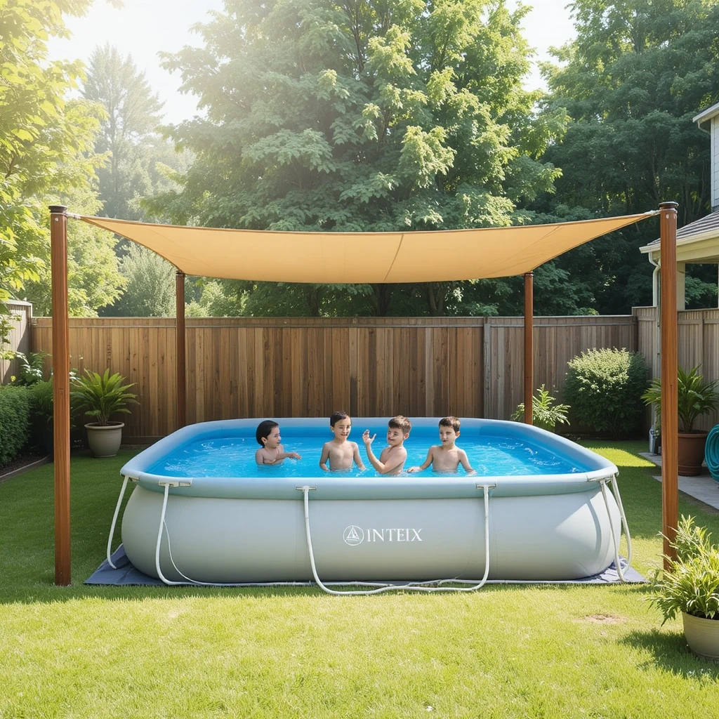 The Shaded Canopy Pool Setup